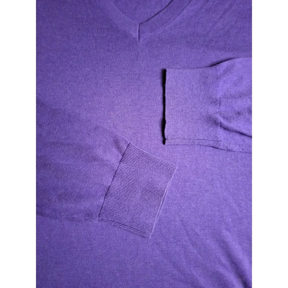 Banana Republic Luxury‎ Blend VNeck Sweater Mens Lg Purple Silk Cashmere/Cotton